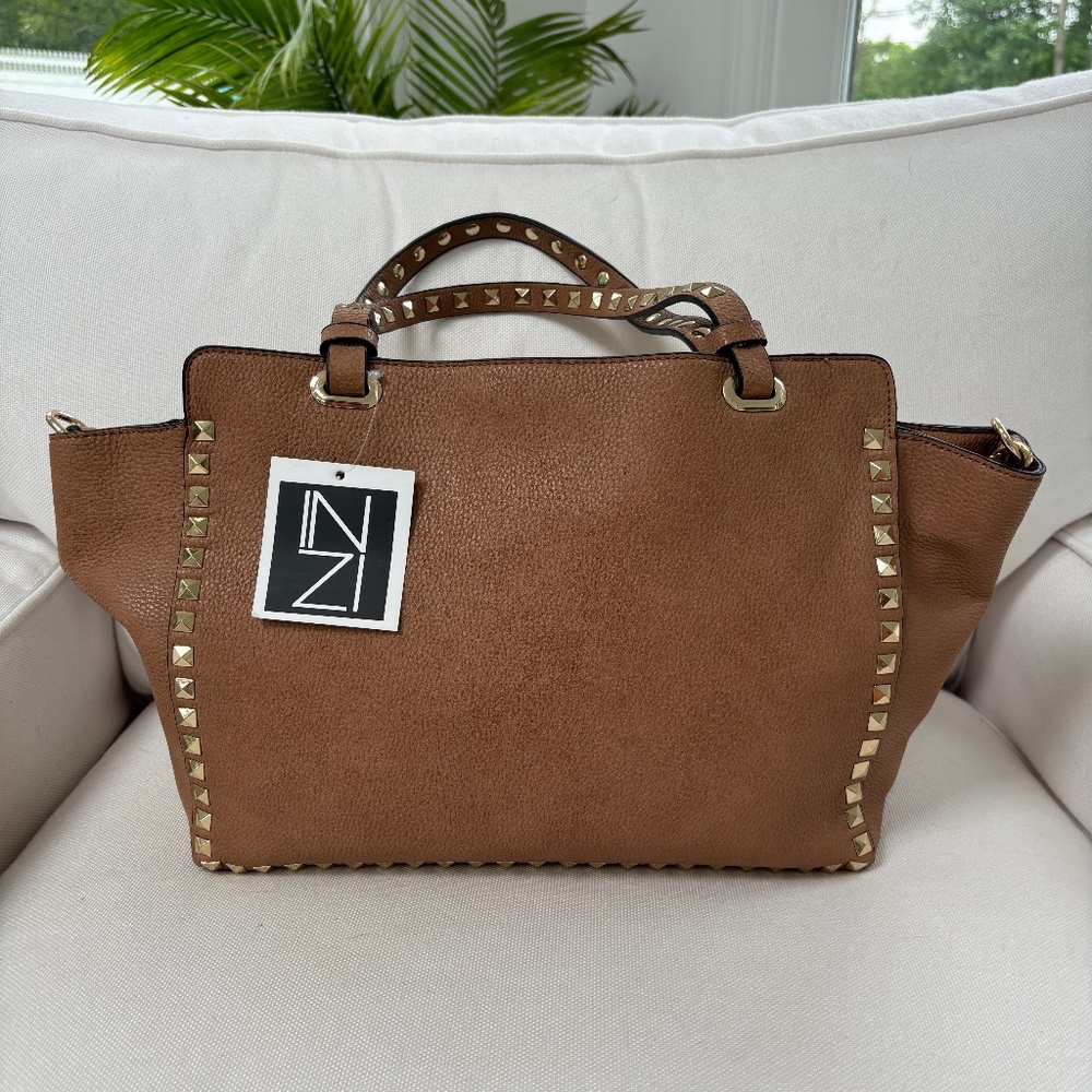 INZI Studded Leather Tote